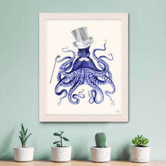 Octopus About Town, Nautical print, Coastal art