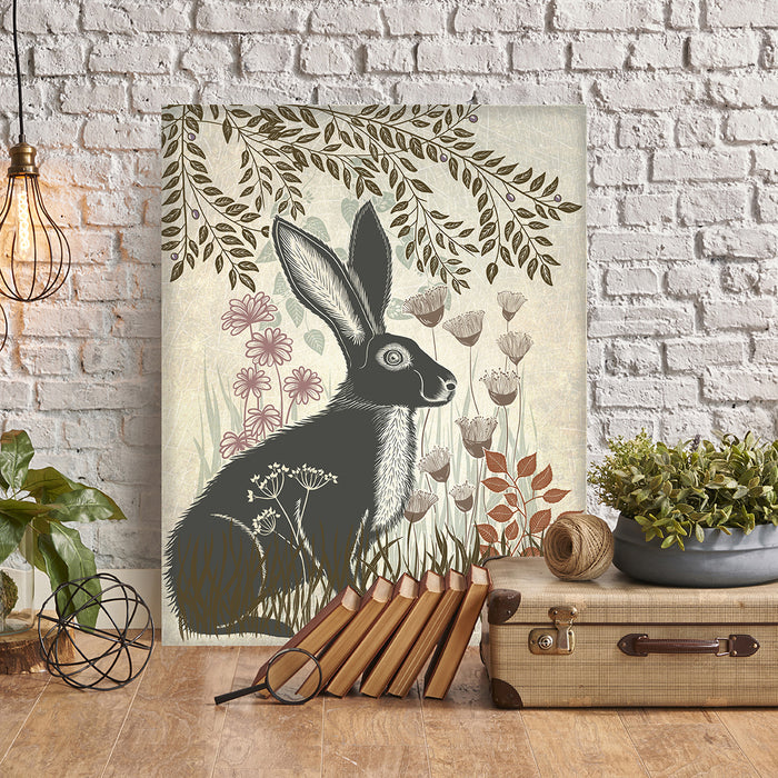 Country Lane Hare 1, Earth, Art Print