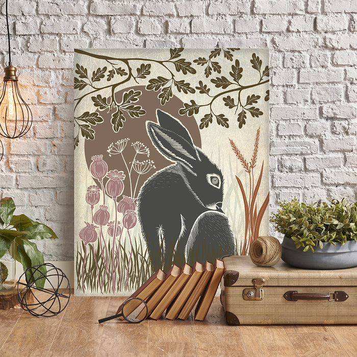 Country Lane Hare 2, Earth, Art Print