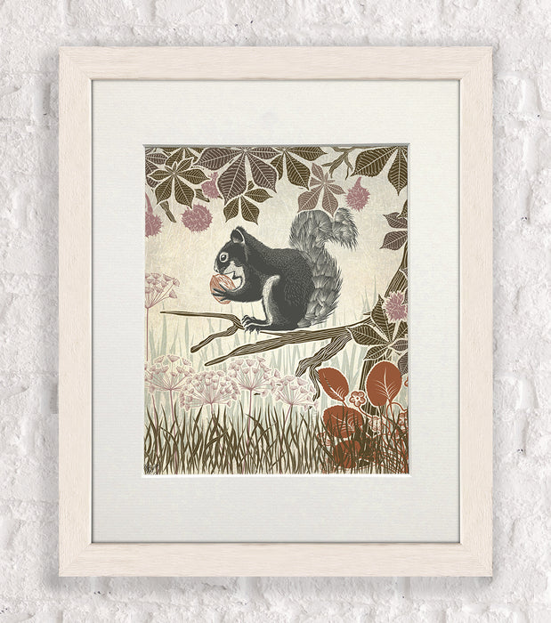 Country Lane Squirrel 1, Earth, Art Print