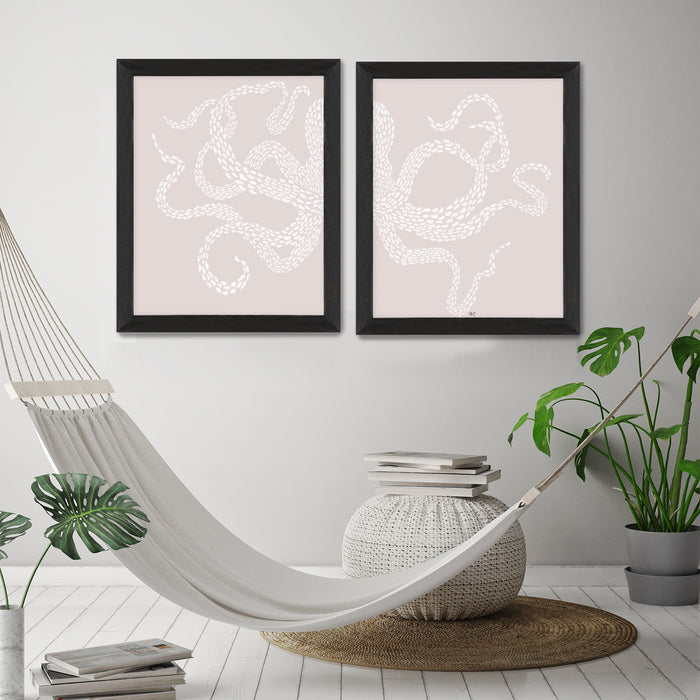Collection - 2 prints, Little Fishes, Octopus Duo Diptych, Nautical print, Coastal art