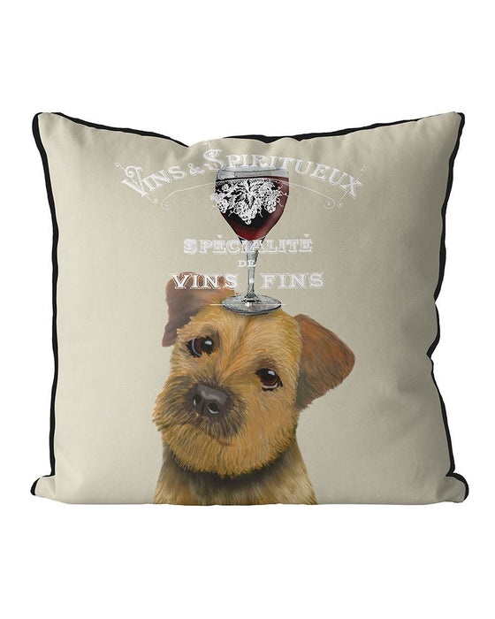 Dog Au Vin, Border Terrier, Cushion / Throw Pillow