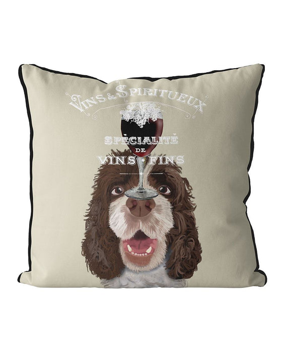 Dog Au Vin, Springer Spaniel, Cushion / Throw Pillow