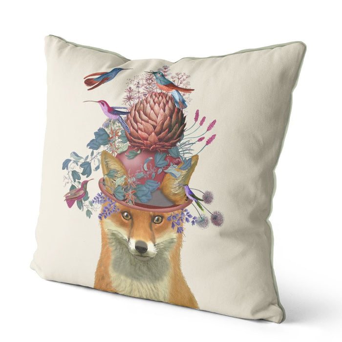 Fox Birdkeeper with Artichoke, Cushion / Throw Pillow