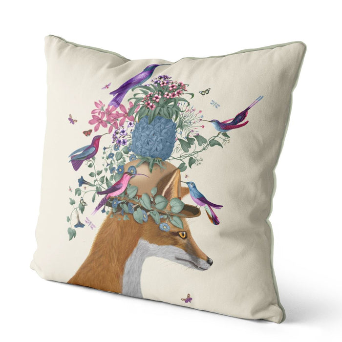 Fox Birdkeeper with Pineapple, Cushion / Throw Pillow
