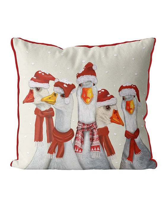 Christmas Gaggle of Geese, Cushion / Throw Pillow