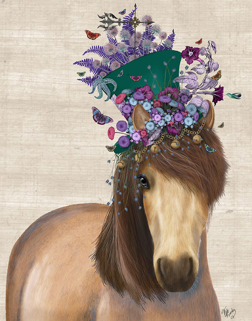 Horse Mad Hatter, Animal Art Print, Wall Art | FabFunky