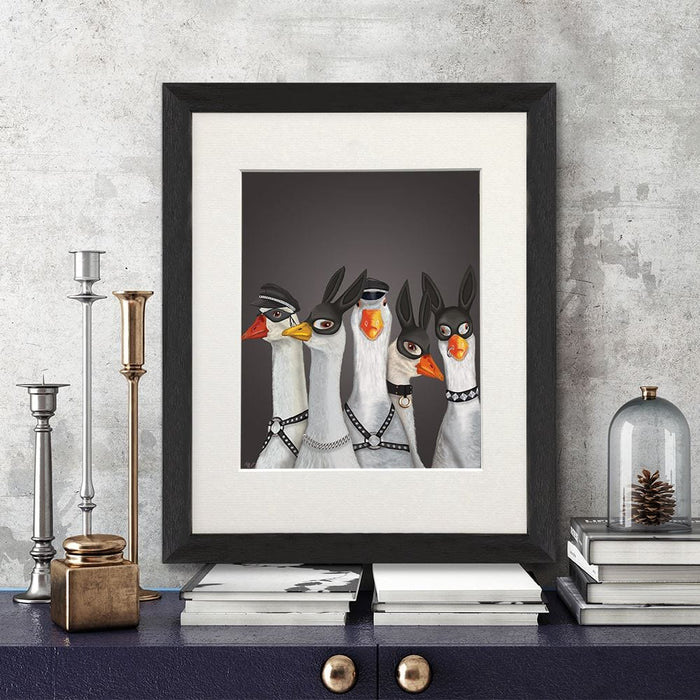 Geese Guys, Bird Art Print, Wall Art | Print 14x11inch