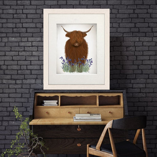 Highland Cow, Bluebell, Animal Art Print | Print 14x11inch