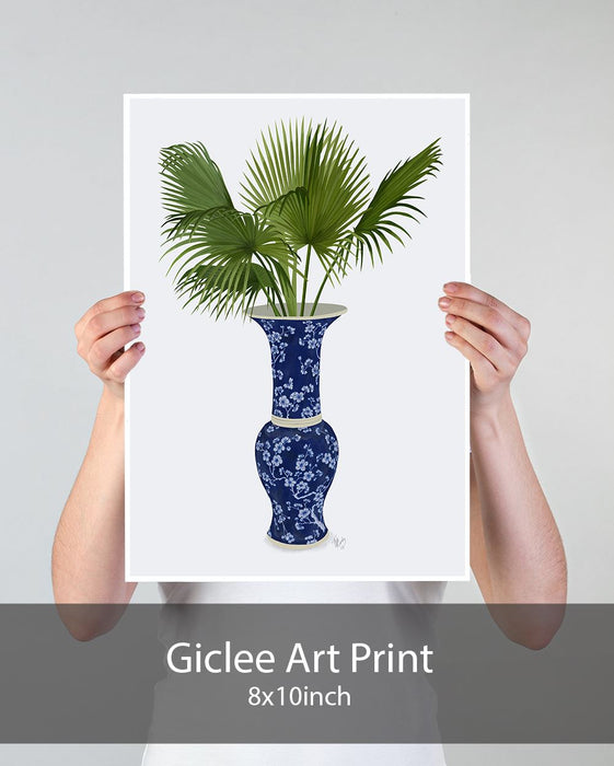 Chinoiserie Vase 8, With Plant, Art Print | Print 18x24inch