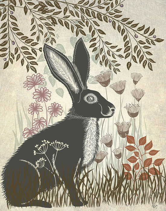 Country Lane Hare 1, Earth, Art Print | FabFunky