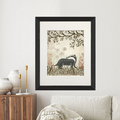 Country Lane Badger 2, Earth, Art Print | Print 14x11inch