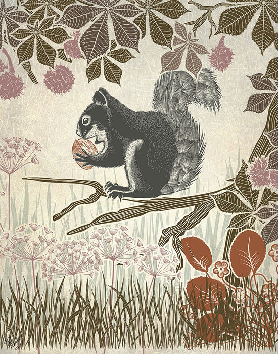 Country Lane Squirrel 1, Earth, Art Print | FabFunky