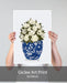 Chinoiserie Magnolias White, Blue Vase, Art Print | Print 18x24inch