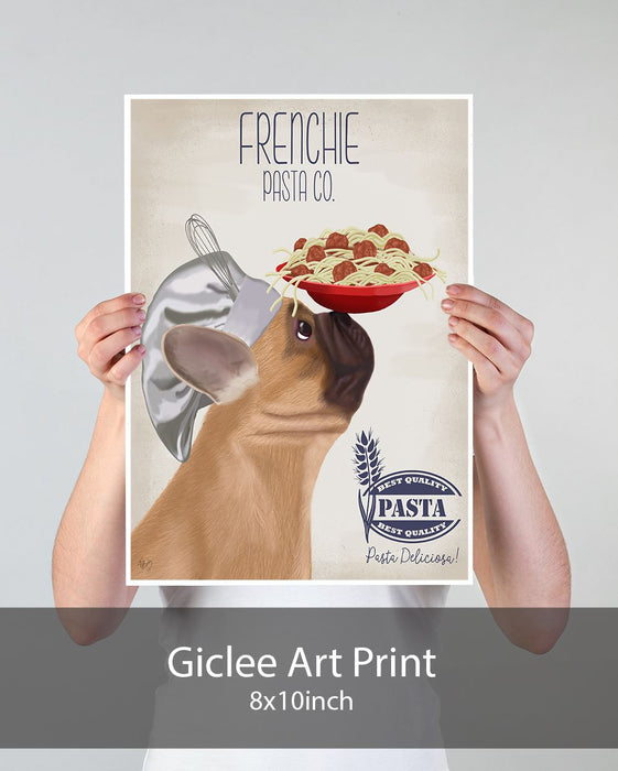 French Bulldog Fawn Pasta Cream, Dog Art Print, Wall art | Print 18x24inch