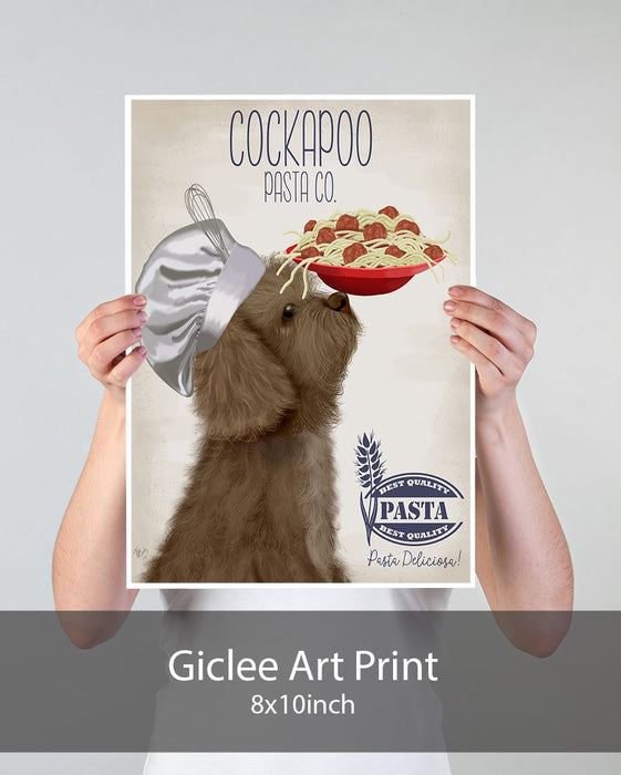 Cockapoo Brown Pasta Cream, Dog Art Print, Wall art | Print 18x24inch