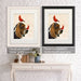Basset Hound and Birds, Dog Art Print, Wall art | Canvas 18x24inch