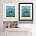 Dachshunds on Bicycle, Dog Art Print, Wall art | Framed Black