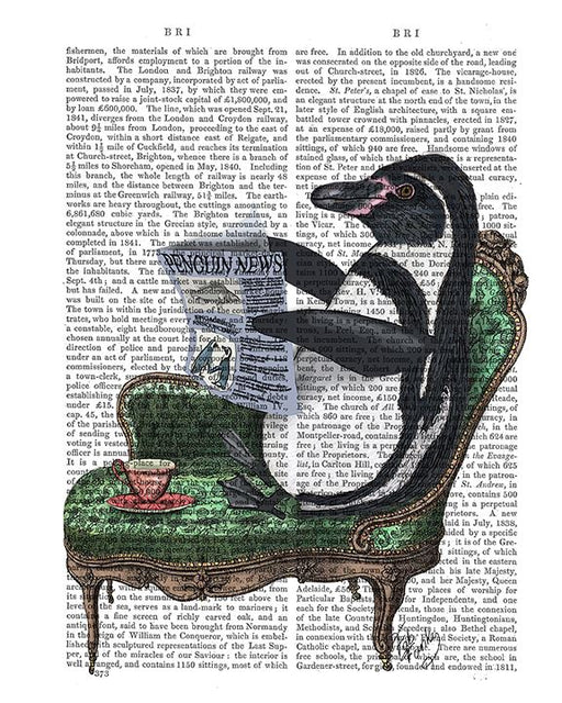 Penguin Reading Newspaper