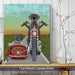 Great Dane Chopper and Sidecar, Dog Art Print, Wall art | Canvas 11x14inch