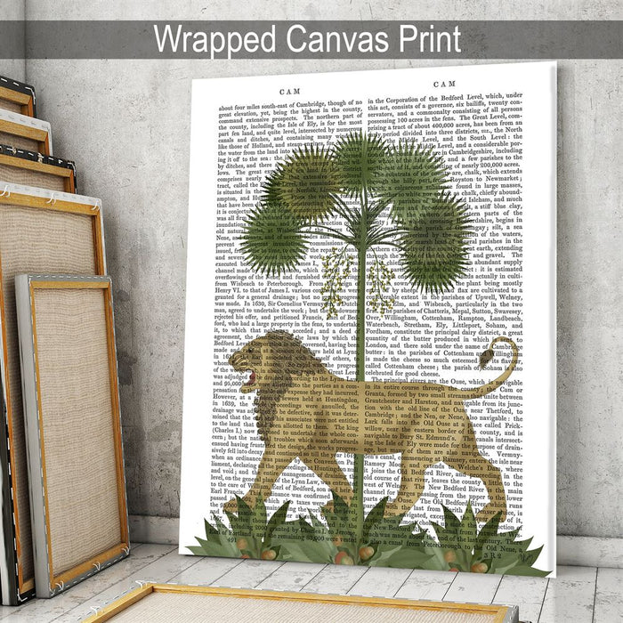 Lion under palms, Animalia Book Print, Art Print, Wall Art