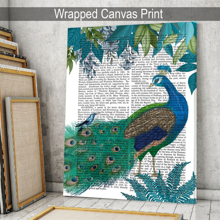 Peacock Garden 1, Book Print, Art Print, Wall Art