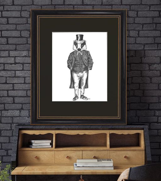 Badger in Checked Waistcoat, Limited Edition Print of drawing | Ltd Ed Print 18x24inch